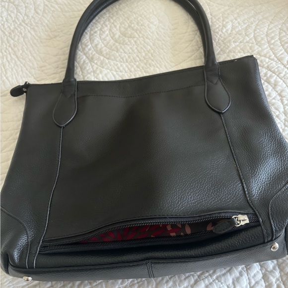 Lodis Black Pebbled Leather Tote Bag New Without Tags - Picture 6 of 7